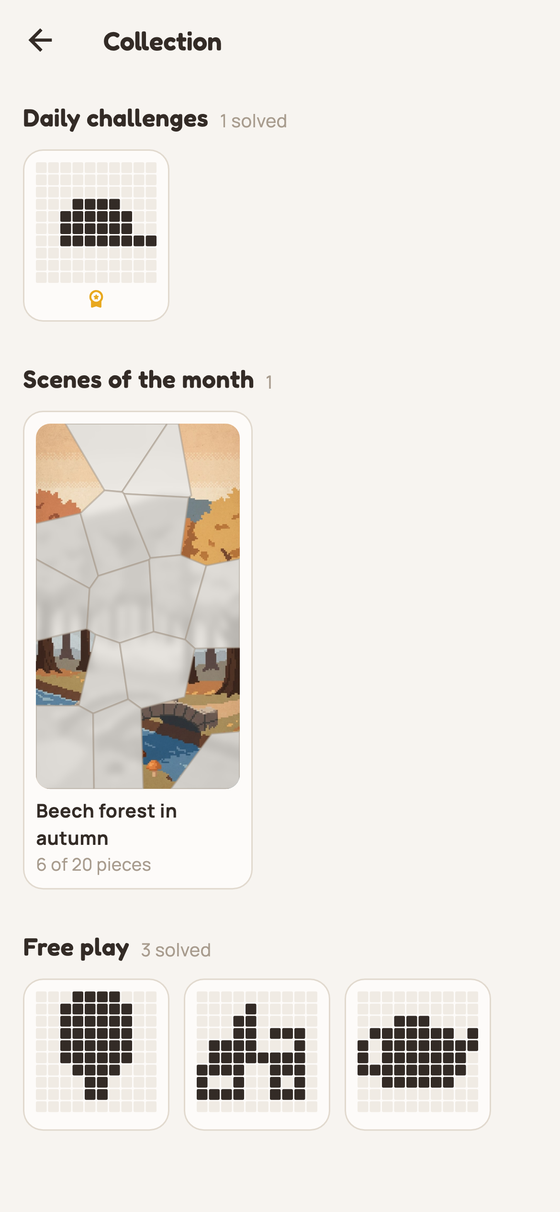 A collection of solved pictures
