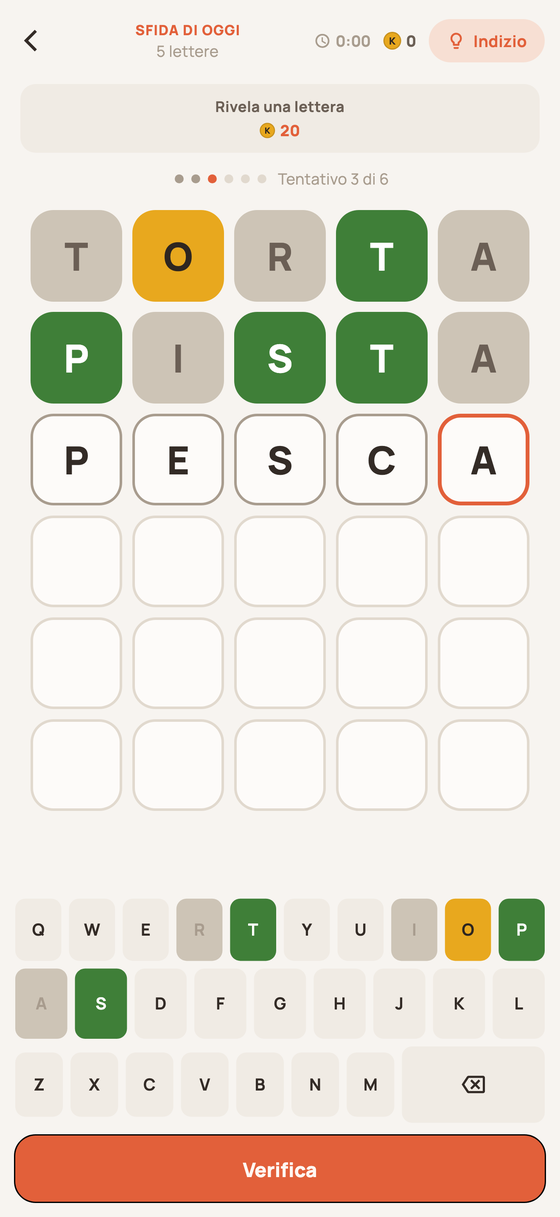 Partita a Koto con la griglia mezza risolta